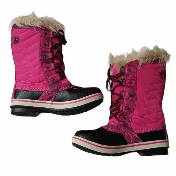Sorel Pink Tofino Faux Fur Ice Rubber Boots - Picture 2 of 11